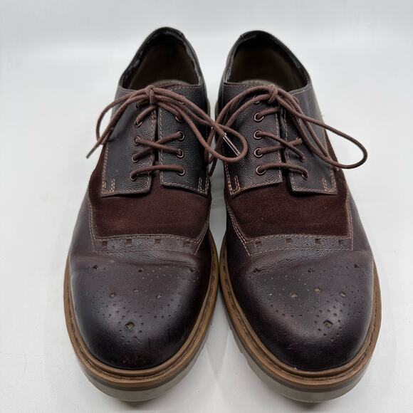 Clarks Mens Leather Upper Wingtip Dress Shoes Brown US 9.5 Lace-Up Office Formal - Picture 2 of 16